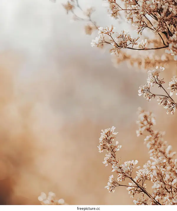 Delicate White Flowers Against Blurred Background