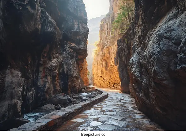 Stone Path in a Narrow Canyon