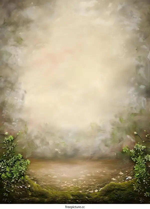 Foggy Forest Landscape Background