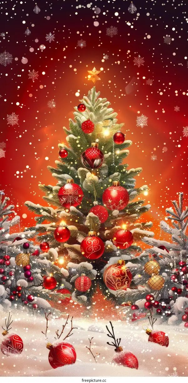 Christmas Tree Decoration in Warm Light