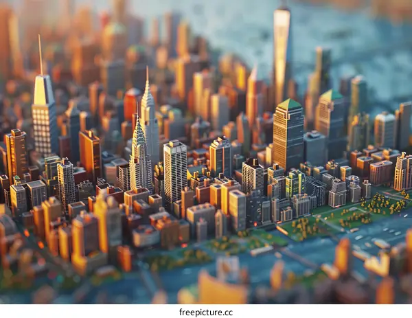 Tilt-shift Photography of a Miniature New York City