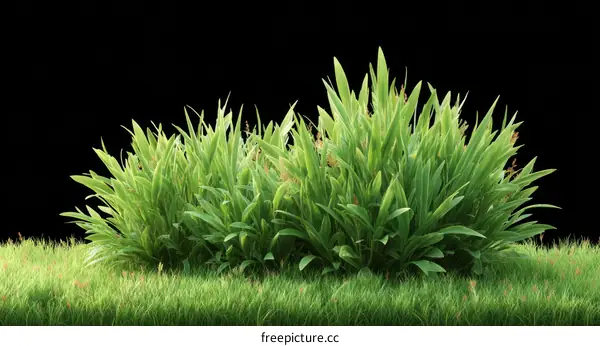 Realistic Green Grass Cluster on Lawn