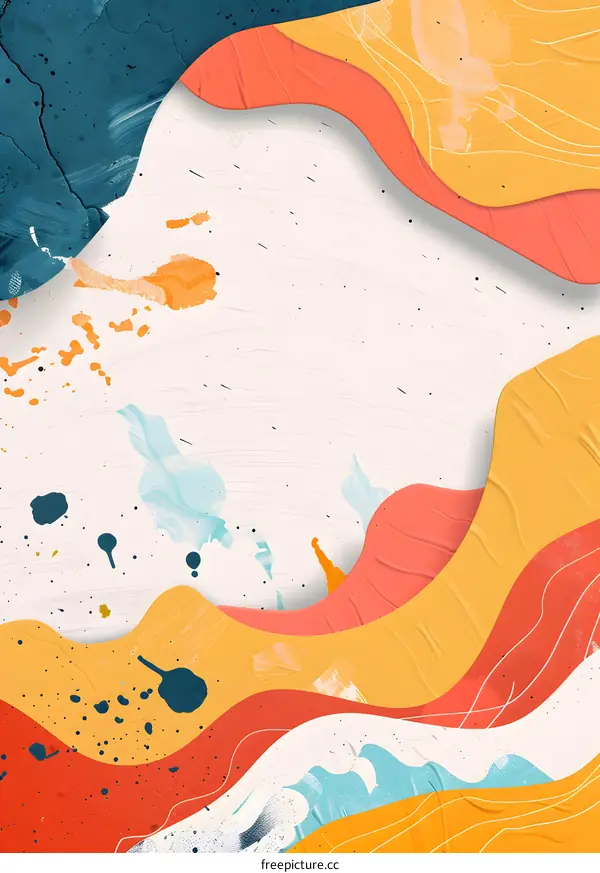 Abstract Art Design Background with Colorful Shapes and Splashes