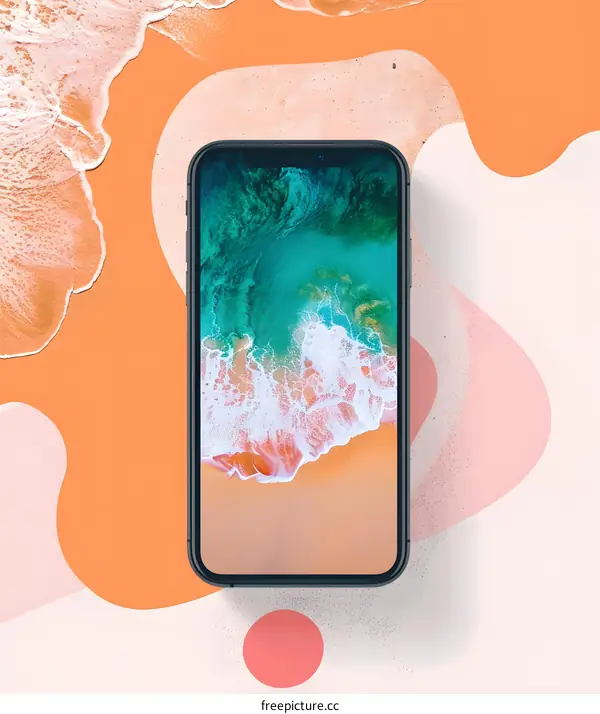 Phone Screen With Beach Background