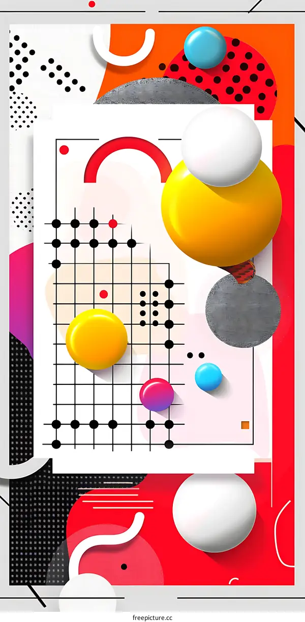 Abstract Geometric Shapes and Patterns in Vibrant Colors