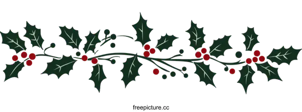 [Transparent Background PNG]Christmas Holly Border Design