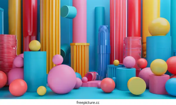 Abstract Colorful Geometric Composition