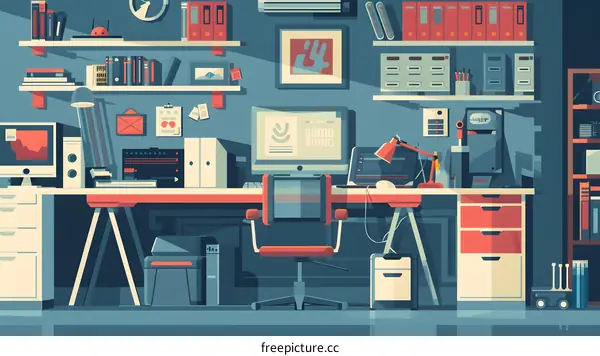 Modern Office Workspace with Computer and Desk