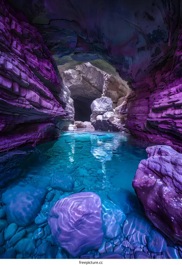 Glowing Cave Water