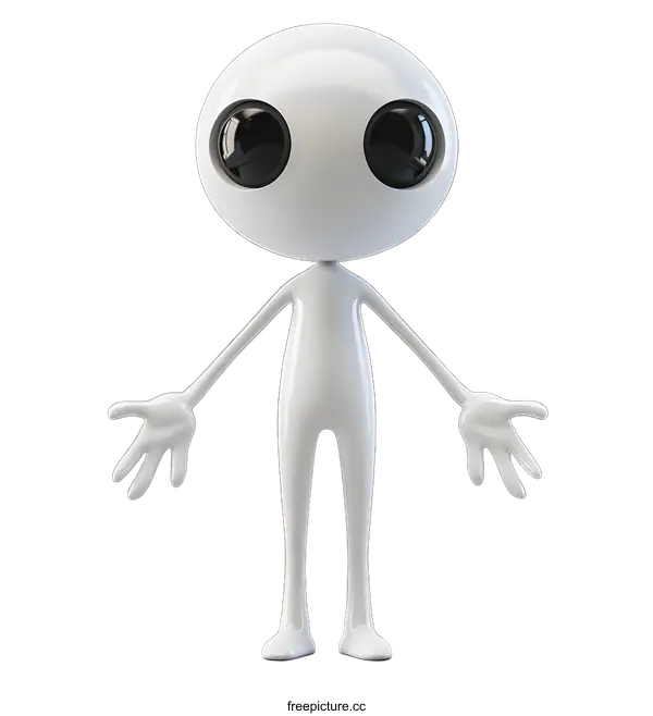 [Transparent Background PNG]3d illustration of a cute alien