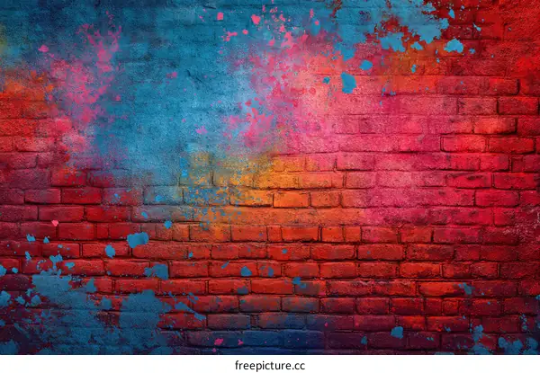 Colorful Graffiti on a Brick Wall Background