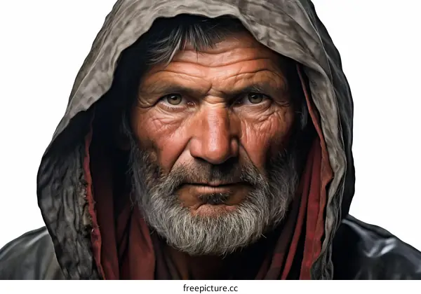 Portrait of an Aged Man with a Weathered Face