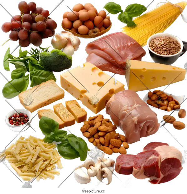 [Transparent Background PNG]Food Composition for a Healthy Balanced Diet