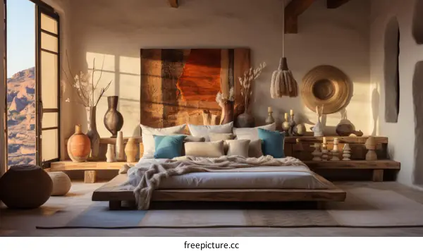 Desert-Inspired Bedroom With Earthy And Natural Decor
