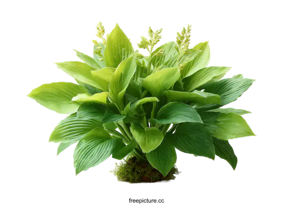 [Transparent Background PNG]Fresh Green Plant Cluster Close-up on White Background