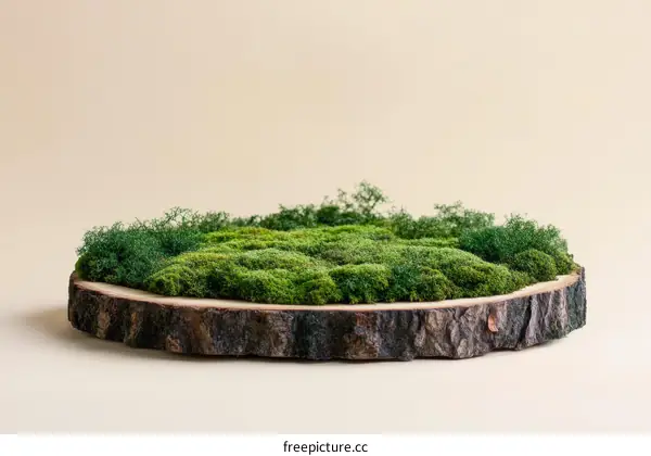 Miniature Landscape on Wooden Slice