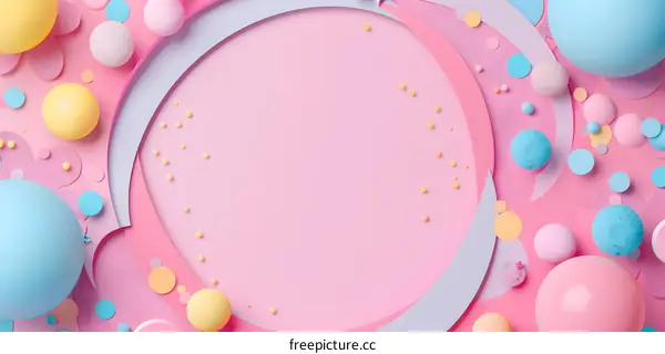 Abstract Background with Pastel Colors and 3D Shapes