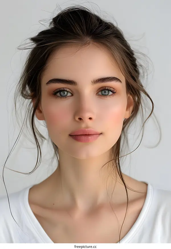 Portrait of a Young Woman with Brown Hair