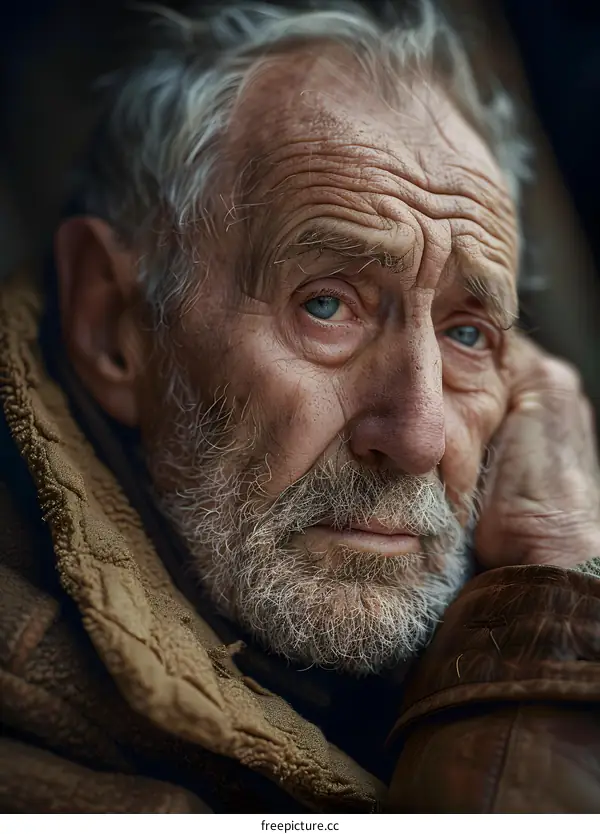 Portrait of a Contemplative Elderly Man