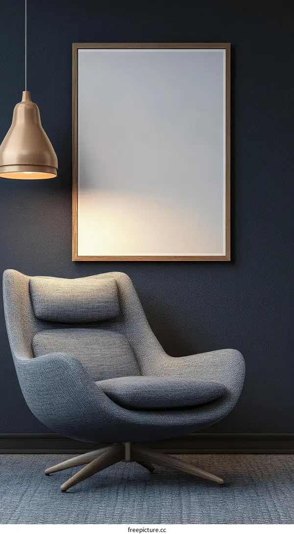 Modern Minimalist Interior with Empty Picture Frame