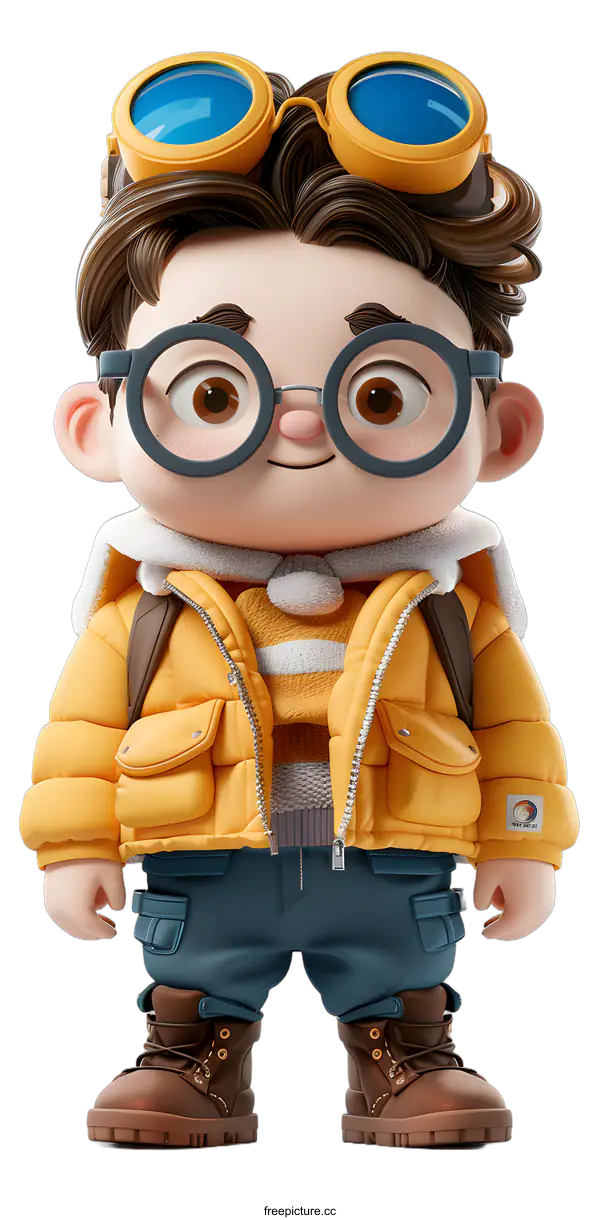 [Transparent Background PNG]Cute Cartoon Boy in Winter Clothes