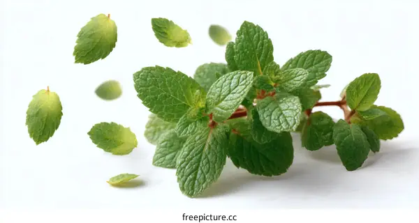 Fresh Mint Leaves Display