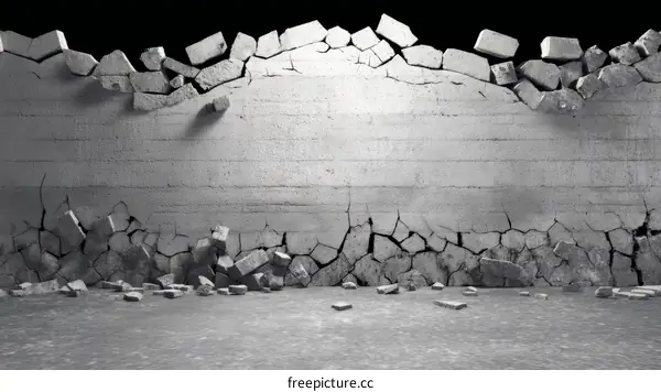 Shattered Concrete Wall Background Illustration