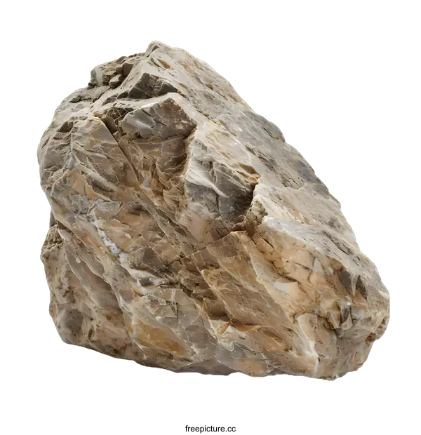 [Transparent Background PNG]Large Brown Rock on a White Background