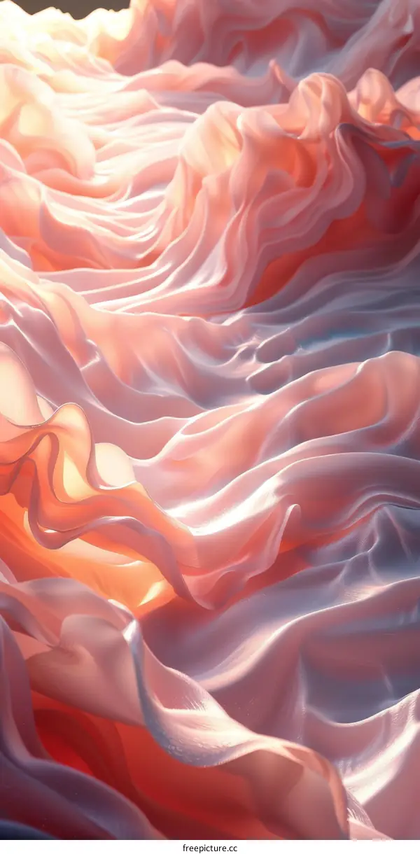 Flowing Pink Fabric Texture Background