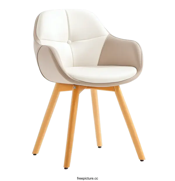 [Transparent Background PNG]Modern Two-Tone Wooden Dining Chair