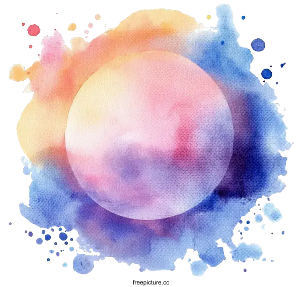 [Transparent Background PNG]Abstract Watercolor Circle Design