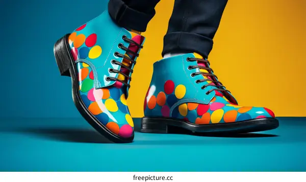 Shoes with Colorful Polka Dots