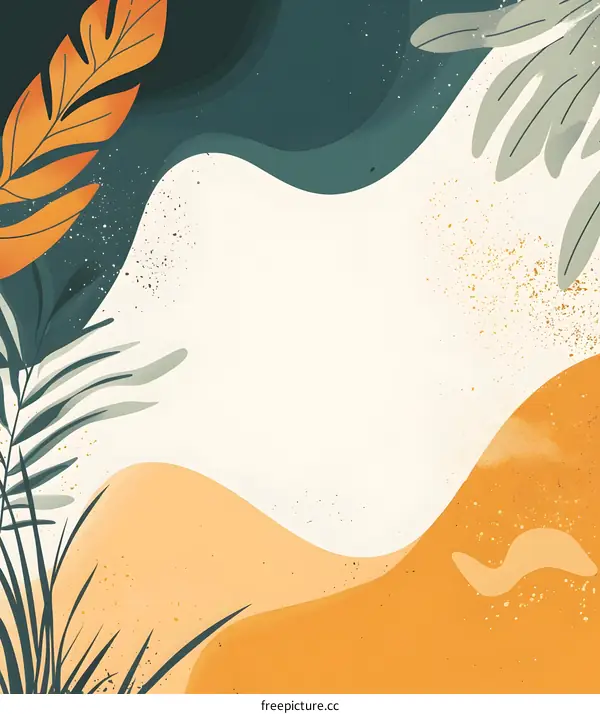 Abstract Tropical Leaves Pattern Background