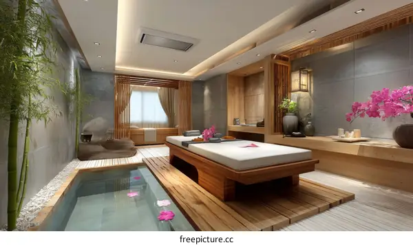 Elegant Japanese Spa Interior Design