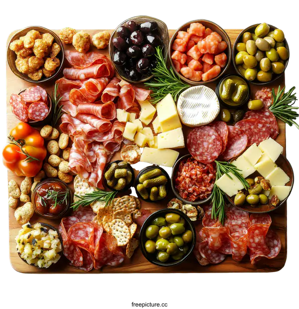 [Transparent Background PNG]Delicious Assorted Gourmet Food Platter