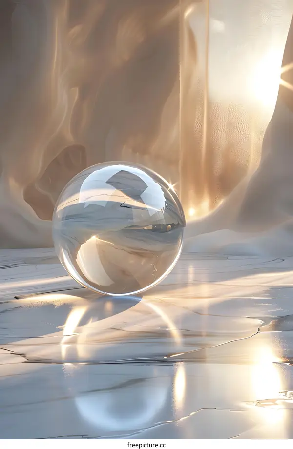 Glass ball under light and shadow