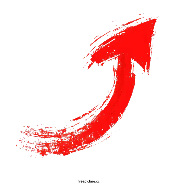 [Transparent Background PNG]Hand-Painted Red Arrow Illustration