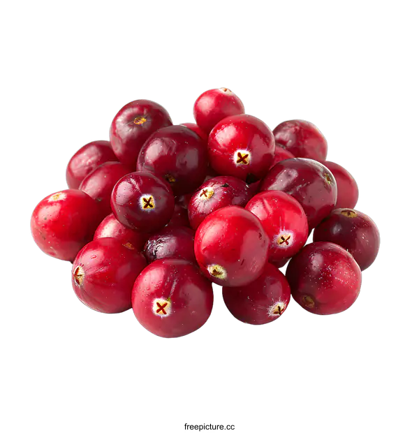 [Transparent Background PNG]A Pile of Cranberries on a White Background