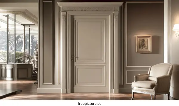 Classic European Interior Door with Exquisite Detailing