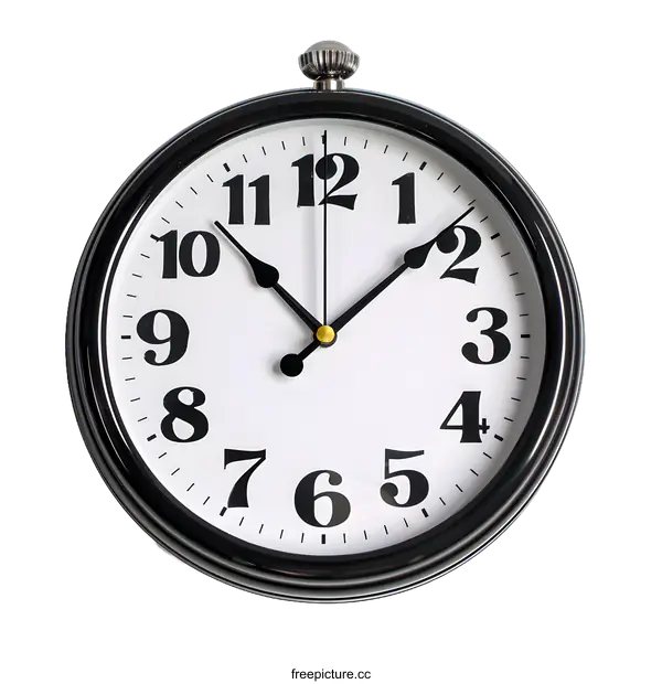 [Transparent Background PNG]Black and White Wall Clock with Roman Numerals