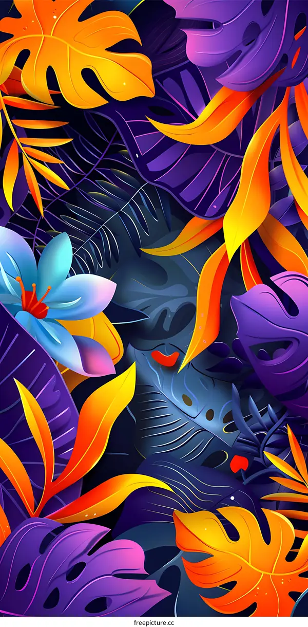 Tropical Leaves Pattern Illustration