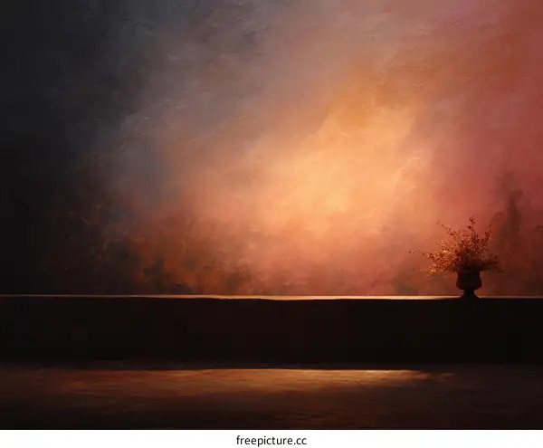 Warm Interior Still Life with Vase