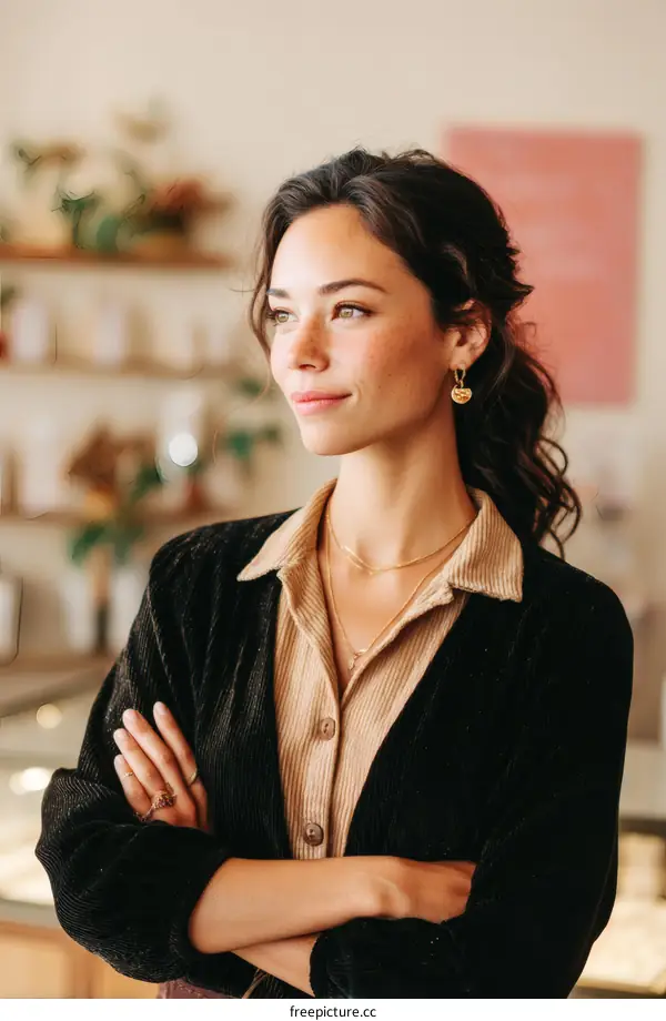 Confident Woman in Stylish Outfit