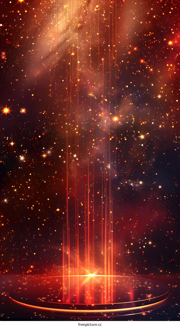 Red Starry Shining Stage Background