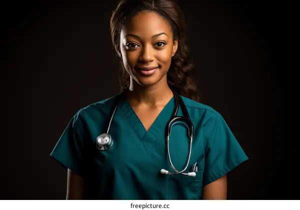 Portrait of a young female doctor smiling