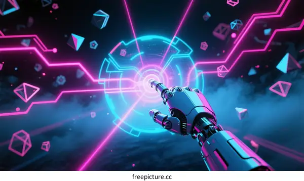 Robotic Hand Interacting with Digital Holographic Interface Elements