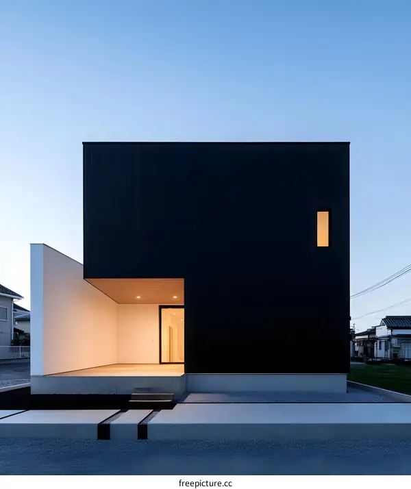 Modern Black and White House with Minimalist Design