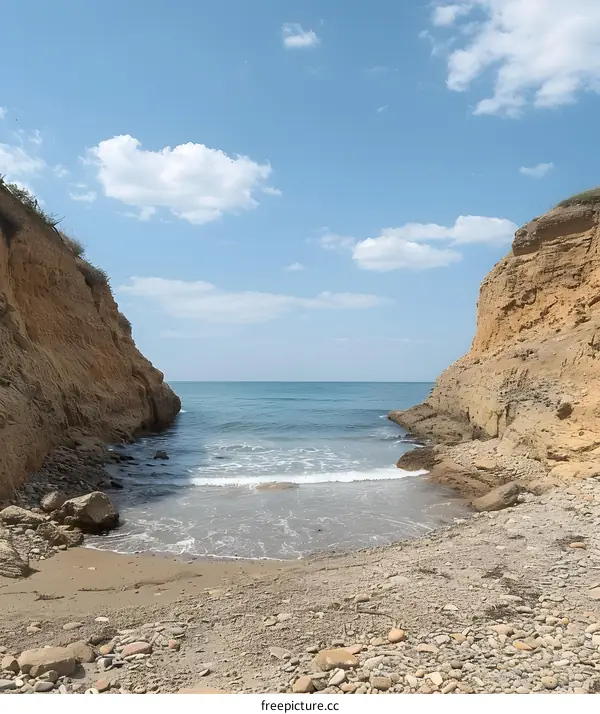 Sea View Between Cliffs
