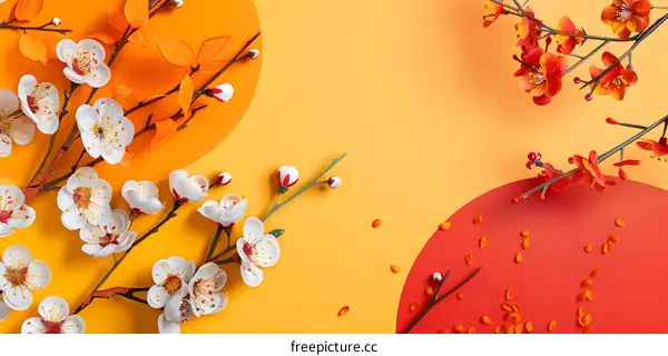 Chinese New Year Floral Background Design