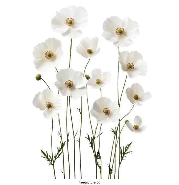 [Transparent Background PNG]Beautiful White Anemones Arrangement